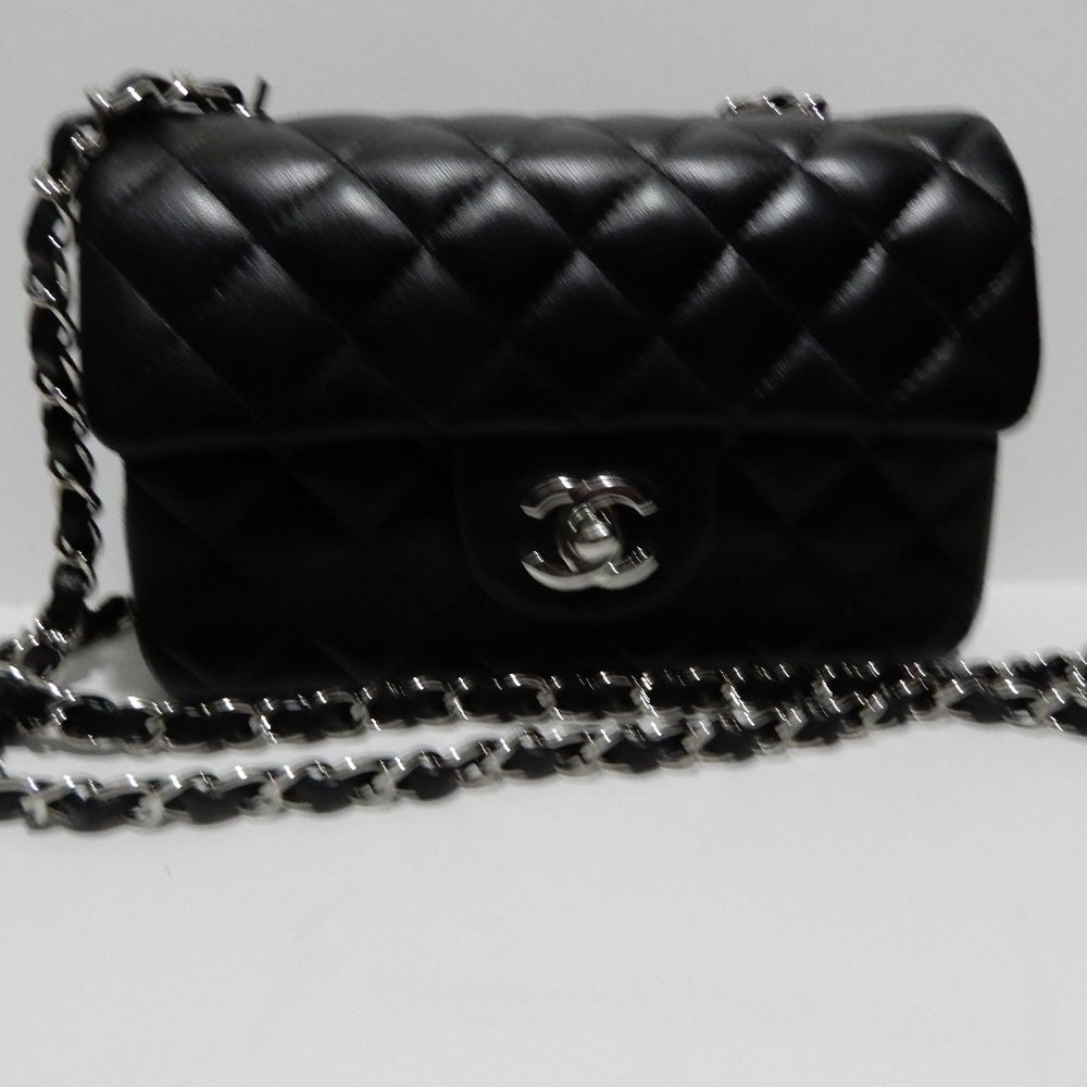 Chanel Mini Flap Black & Silver